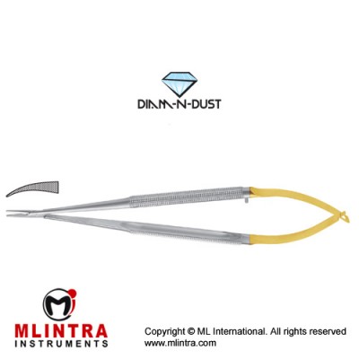 Diam-n-Dust™ Castroviejo Micro Needle Holder Curved - Delicate Stainless Steel, 18 cm - 7"